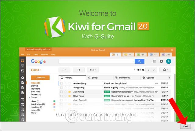 Tính năng Kiwi for Gmail