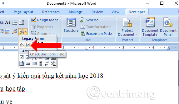 Cách tạo ô checkbox trong Word - Ảnh minh hoạ 4