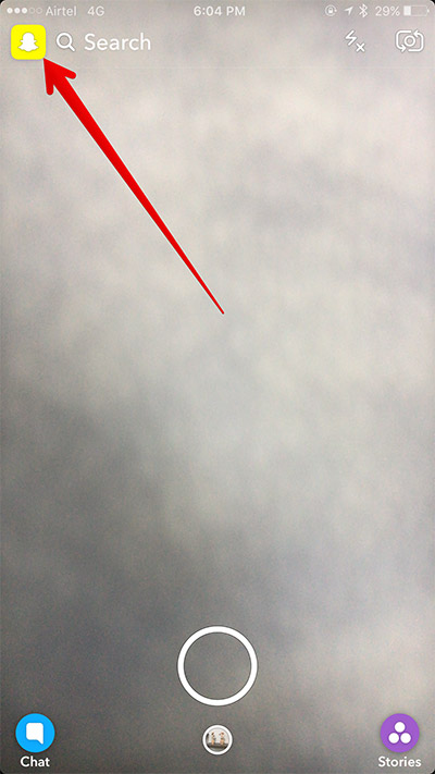 Chạm vào biểu tượng Snapchat