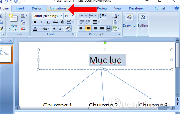 Cách tạo hiệu ứng chuyển động trên PowerPoint