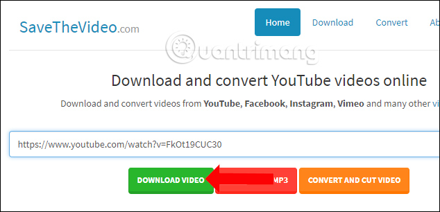 Tải video trên SaveTheVideo