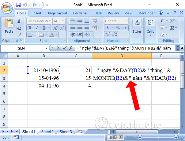 Cách tách cột ngày, tháng, năm làm 3 cột khác nhau trên Excel - Ảnh minh hoạ 8