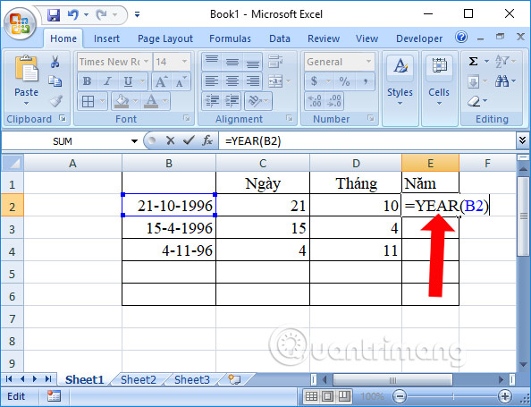 Cách tách cột ngày, tháng, năm làm 3 cột khác nhau trên Excel - Ảnh minh hoạ 5