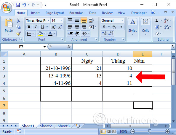 Cách tách cột ngày, tháng, năm làm 3 cột khác nhau trên Excel - Ảnh minh hoạ 4