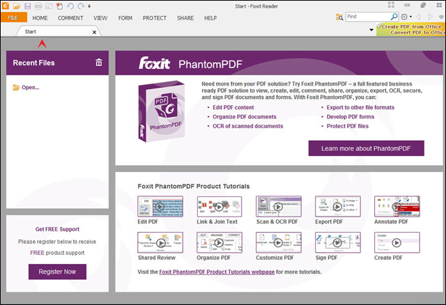 Cách tắt Start Page mở file PDF trên Foxit Phantom