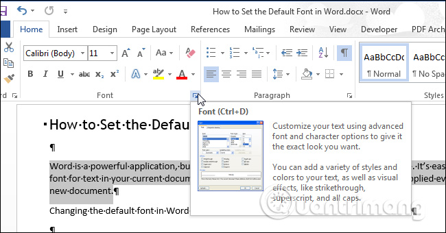 Hướng dẫn đặt Font chữ mặc định trong Microsoft Word - Ảnh minh hoạ 7
