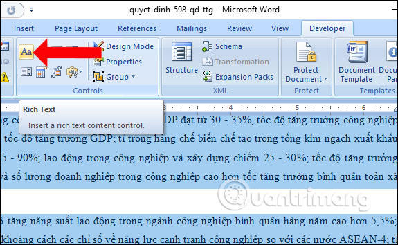 Cách khóa một vùng dữ liệu trên Word - Ảnh minh hoạ 13