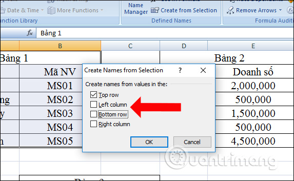 Cách đặt tên cho ô hoặc vùng dữ liệu Excel - Ảnh minh hoạ 5