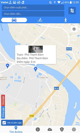 Xem hình ảnh và tình trạng về điểm ngập