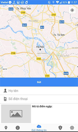 Bạn cũng có thể chụp ảnh và chia sẻ thông tin về điểm ngập cho mọi người biết