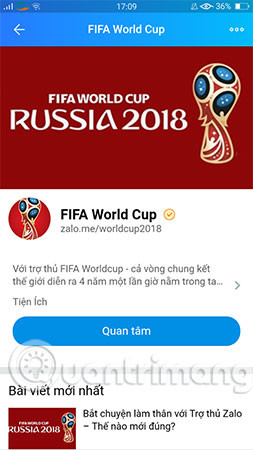 Bấm vào mục tìm kiếm và gõ từ khóa FIFA World Cup