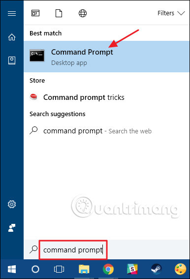 Mở Command Prompt