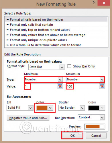 Cách tạo Progress bar bằng định dạng có điều kiện trong Excel 2013, 2010 và 2007 - Ảnh minh hoạ 3