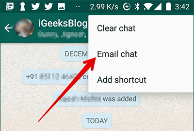 Chọn Email chat