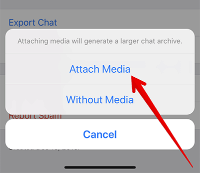 Chọn gửi mail đính kèm media hoặc không