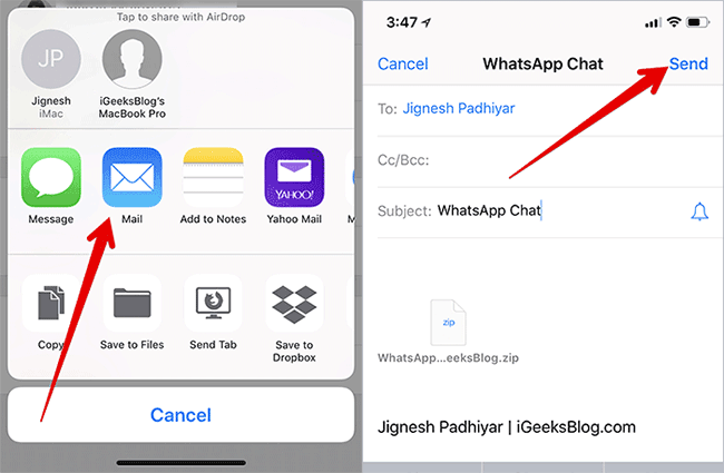 Gửi mail cho người muốn chia sẻ