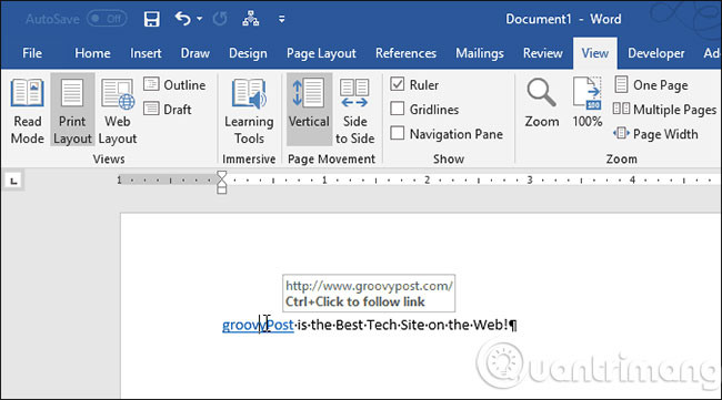 Cách mở liên kết trong Word, Outlook không cần phím Ctrl