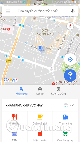 Giao diện Google Maps