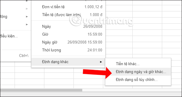 Cách chỉnh định dạng ngày tháng, tiền tệ trong Google Sheets - Ảnh minh hoạ 4