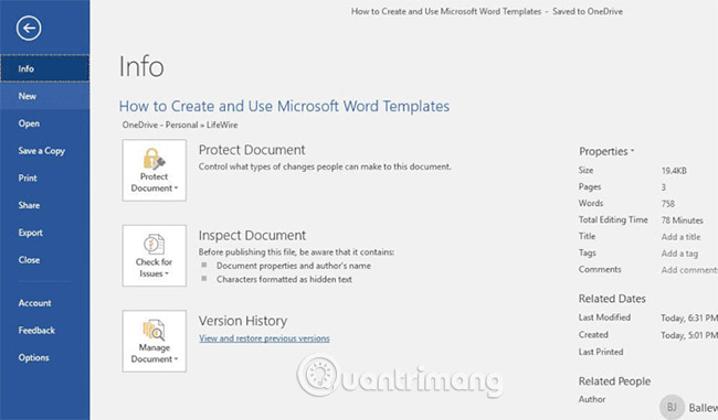 Cách tạo và sử dụng các template trong Microsoft Word
