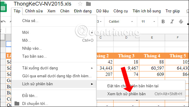 Cách xem lịch sử chỉnh sửa trên Google Sheets