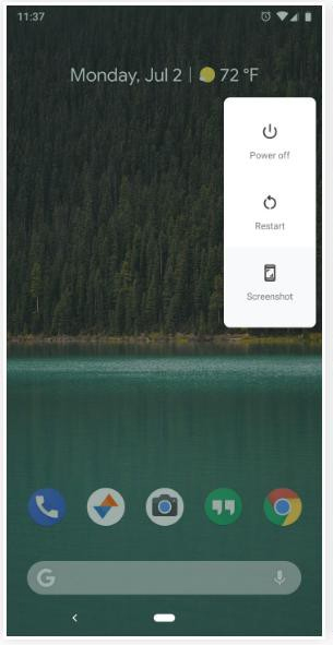 Power Menu ở chế độ thường 