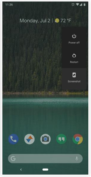 Power Menu ở chế độ Dark Mode