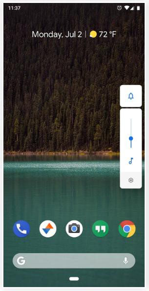 Volume Menu ở chế độ thường