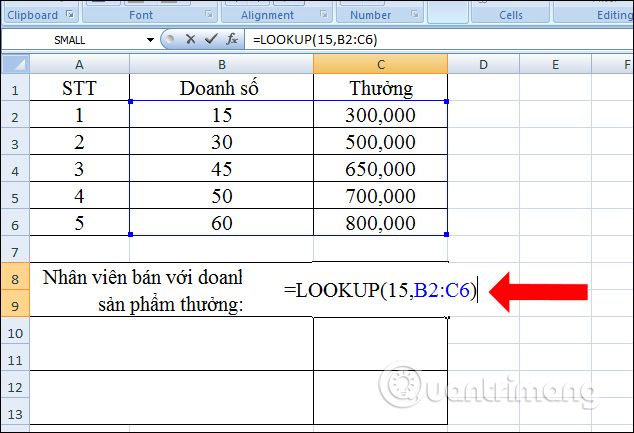 Cách dùng hàm Lookup trong Excel - Ảnh minh hoạ 7